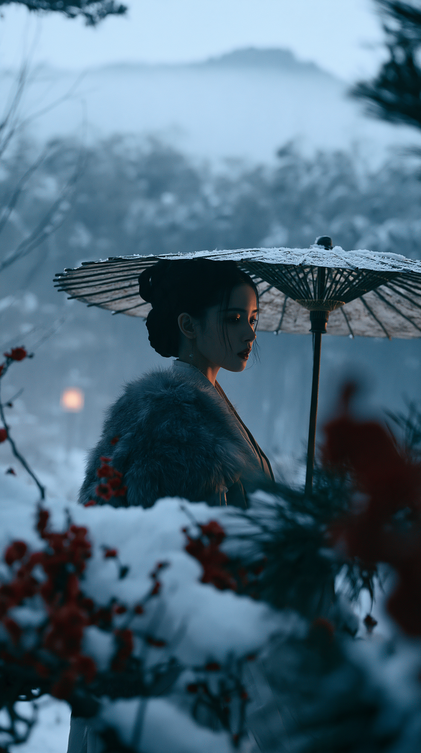 A cinematic portrait of an elegant East …