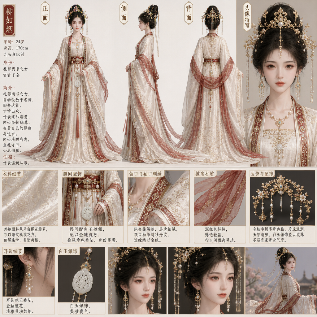 柳如烟
正面
侧面
背面
头像特写
年龄:24岁
身高:170cm
九头身比例
…